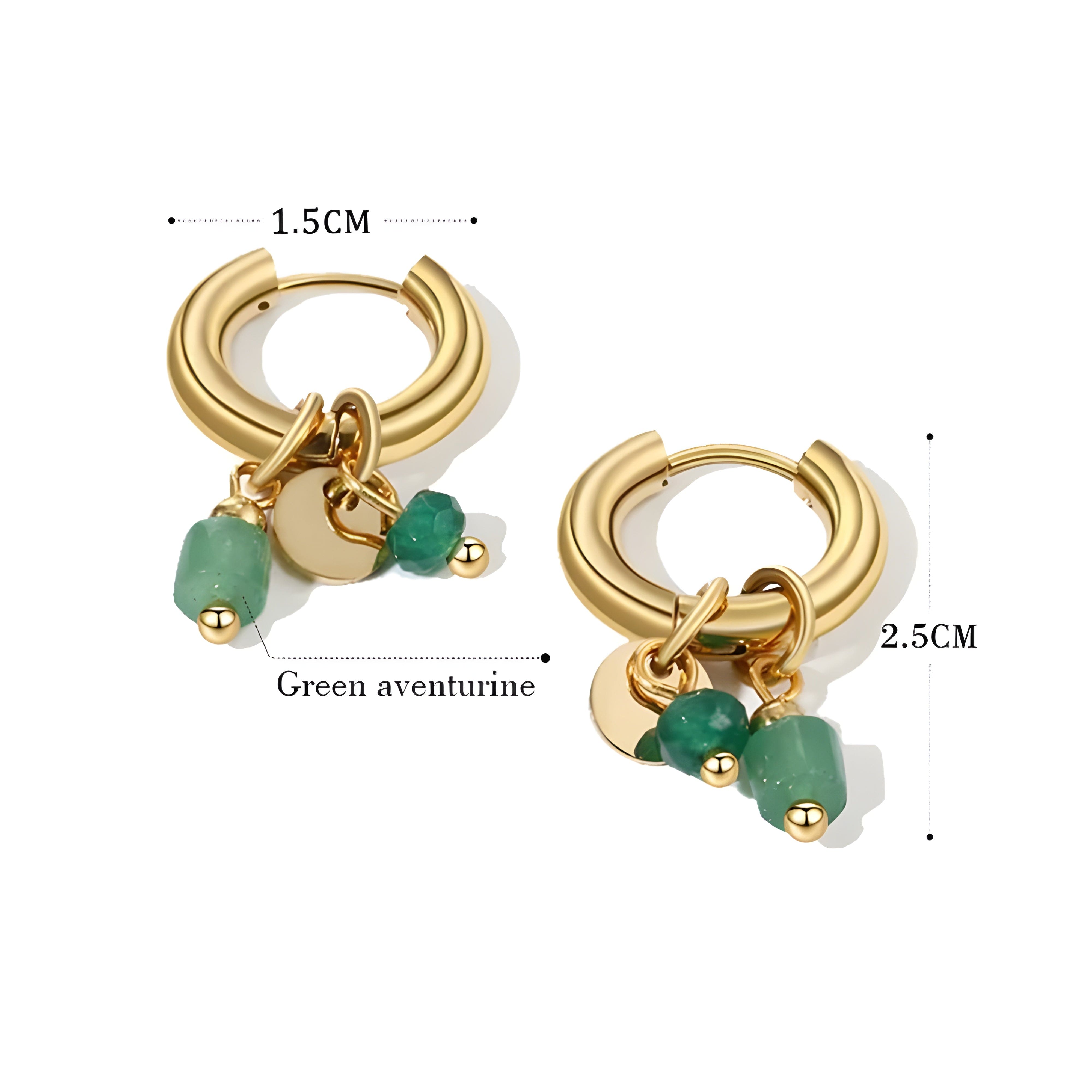 CELESTE AVENTURINE HOOP EARRINGS