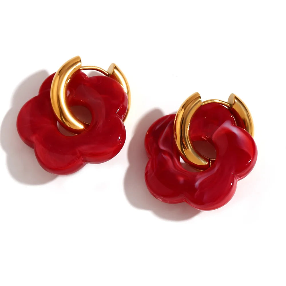 ZARA BLOSSOM HOOP EARRINGS