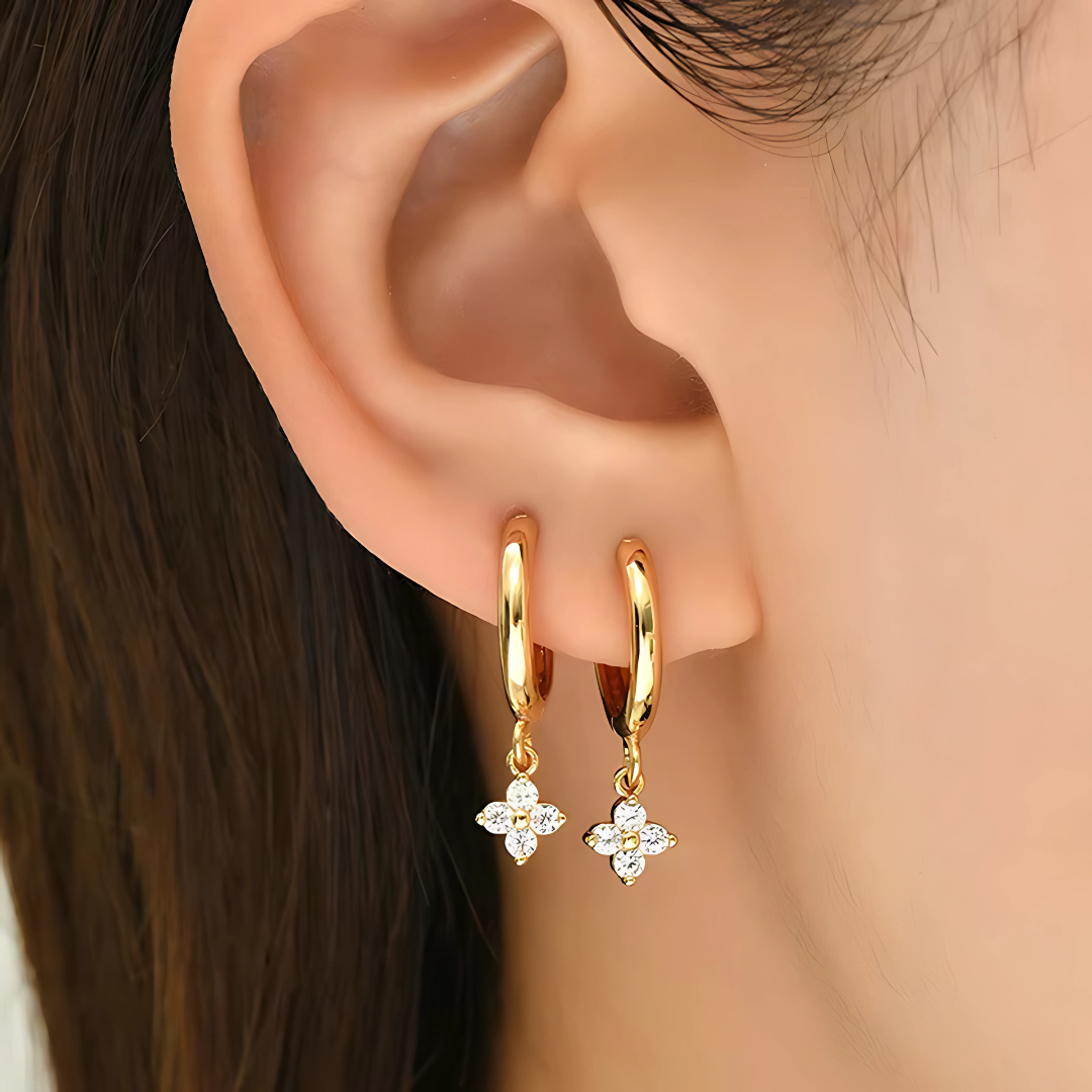 DAISY HOOP EARRINGS S925