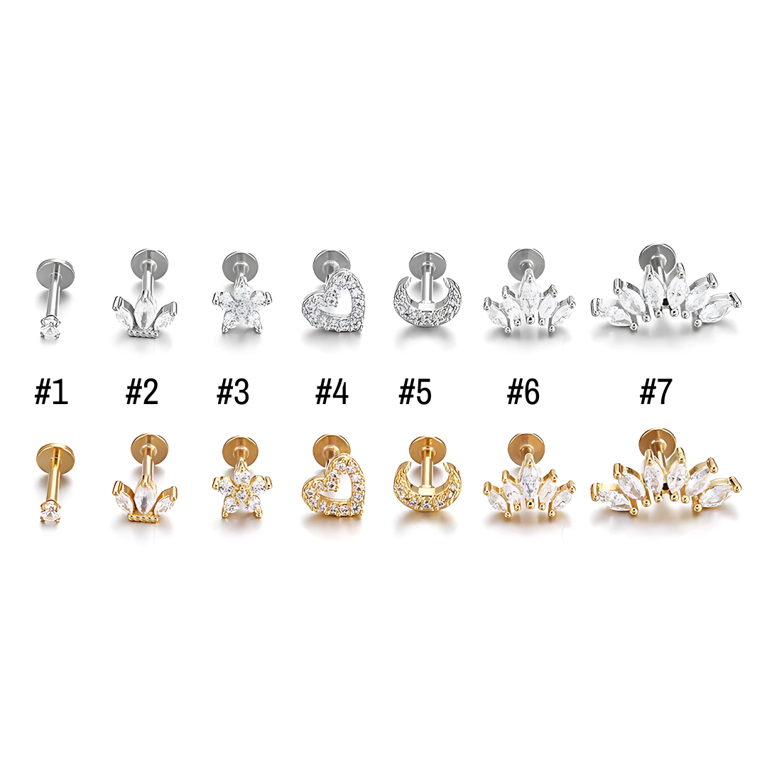 ZIRCON FLAT BACK EARRINGS