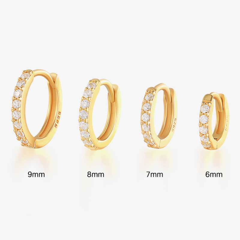 DELICATE PAVE HOOP EARRINGS S925