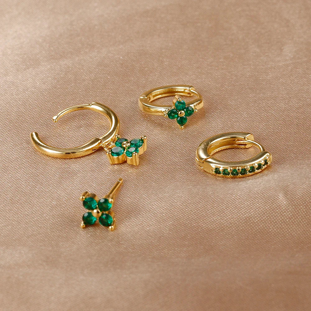 MILA FLOWER HOOP EARRING SET