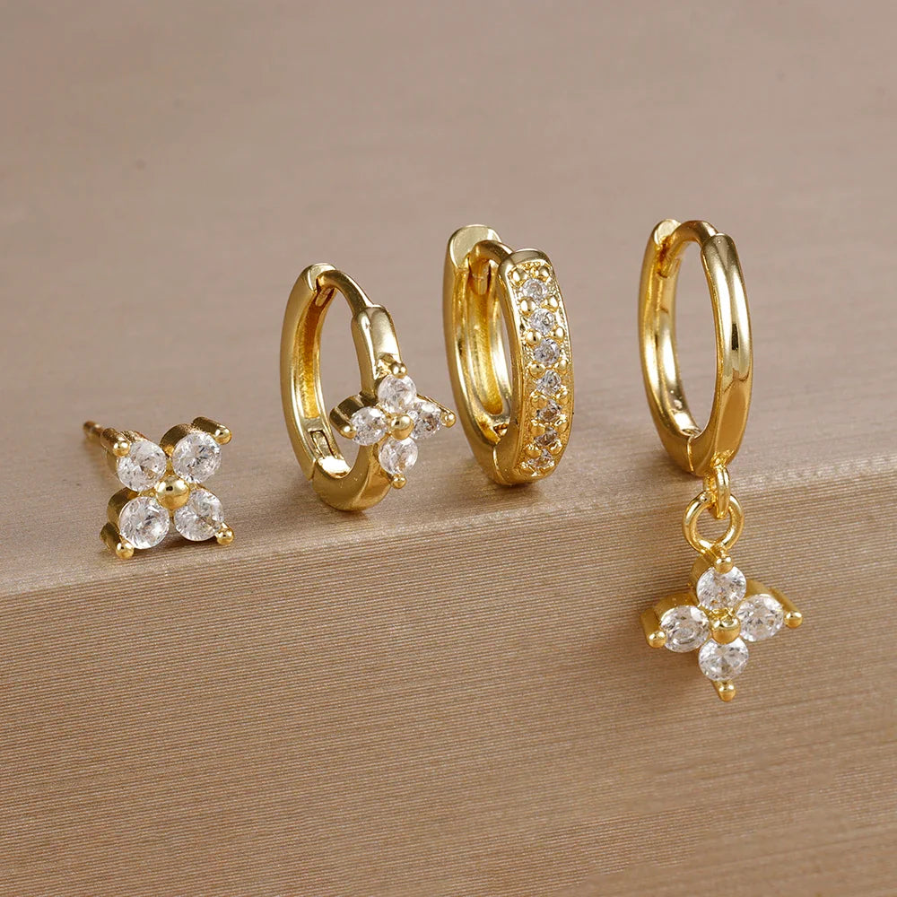 MILA FLOWER HOOP EARRING SET