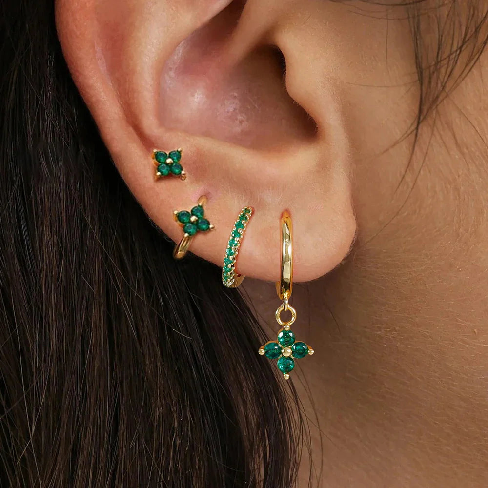 MILA FLOWER HOOP EARRING SET