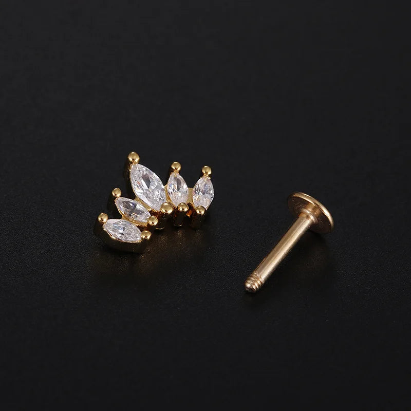 ZIRCON FLAT BACK EARRINGS