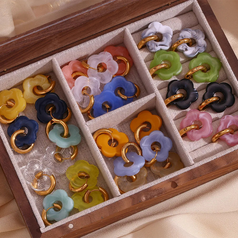 ZARA BLOSSOM HOOP EARRINGS