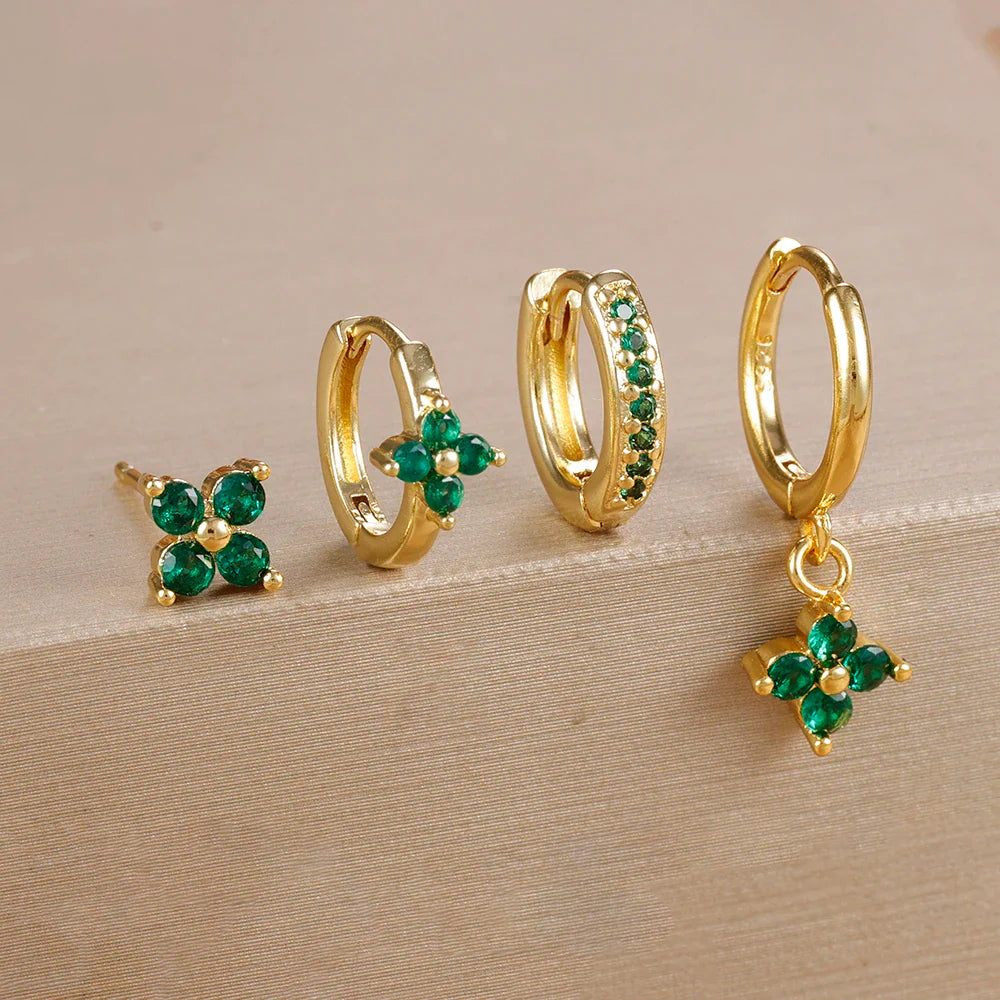 MILA FLOWER HOOP EARRING SET