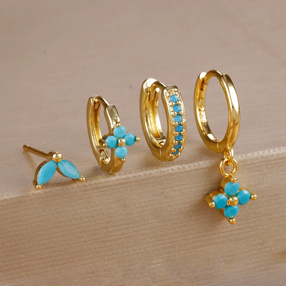 MILA FLOWER HOOP EARRING SET