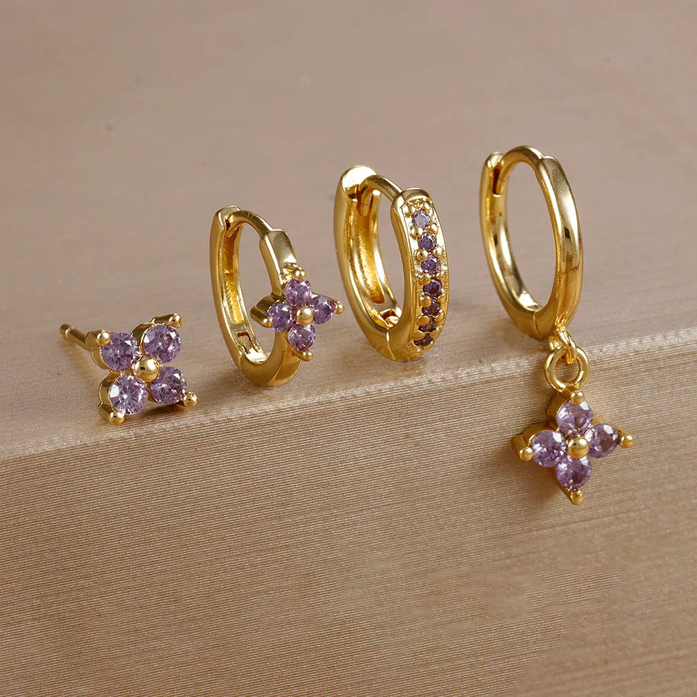 MILA FLOWER HOOP EARRING SET