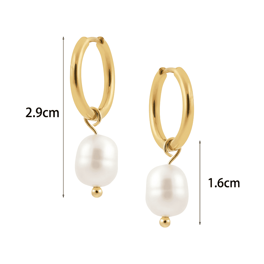 ELISE PEARL HOOP EARRINGS